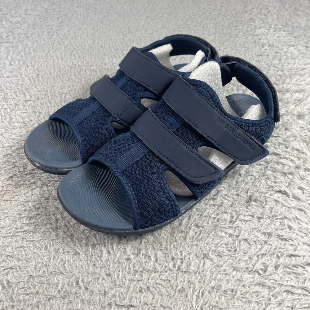 HF BareSandals Navy Blue Mesh Triple Strap Athletic Outdoor Sandals Mens 11